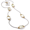 Michael Valitutti Sterling Silver/ Palladium/ 18k Vermeil Mother of Pearl Necklace (20 mm/ 30 in)