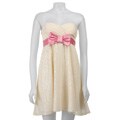 Betsey Johnson Women's Cream Glitteratti Evening Dress