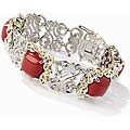 Michael Valitutti Silver/ Palladium/ 18k Vermeil Coral and Sapphire Bracelet