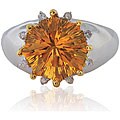 Michael Valitutti Silver/ Palladium/ 18k Vermeil Citrine Ring