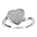 Sterling Silver 1/6ct TDW Diamond Heart Ring (H-I, I2-I3)