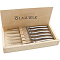 Laguiole Premium Stainless Steak Knives in Oak Box (Set of 6)