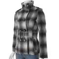 Last Kiss Junior's Grey Plaid Double-breasted Peacoat