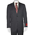 Mantoni Men's 2-button Grey Striped Suit