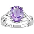 Sterling Silver Amethyst and Diamond Accent Ring