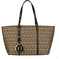 Fendi Beige/ Dark Brown Zucchino Small Tote