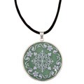 Sterling Silver Jade Snowflake and Flower Medallion Necklace