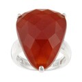 Sterling Silver Faceted Red Jade Ring