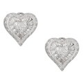 18k White Gold 2 1/0ct TDW Heart Diamond Earrings (G-H, I1)