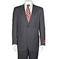 Mantoni Men's Charcoal Grey 2-button Striped Suit