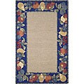 Fruit Blue Border Rug (3'6 x 5'6)