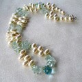 Aquamarine, Peridot and Freshwater Pearl Necklace (USA)