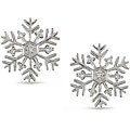 10k White Gold Diamond Accent Snowflake Earrings (H-I, I2-I3)