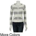 Freedom 2 Be Women's Stripe Knit Hooded Cardigan