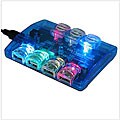 7-Port LED USB Hub with AC Adapter and USB Cable