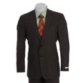 Kenneth Cole Slim Collection Men's Wool Brown Striped Suit