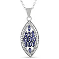 Sterling Silver Tanzanite and White Topaz Necklace