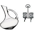 Spiegelau 2-bottle Blue-slate Wine Caddy and Pisa Decanter