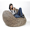 Large Memory Foam Lounge Bag Leopard Print Replacement Cover