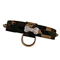 Patented Beau Nouveau Green Camo Canvas on Leather Bling Collar