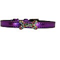 Beau Nouveau Lavender Metallic on Leather Multi Crystal Collar