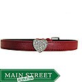 Beau Nouveau Red Slide Collar with 18-mm Clear Crystal Heart