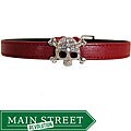 Beau Nouveau Red Slide Collar with 18-mm Clear Crystal Skull
