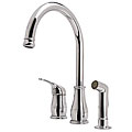 Brienza Chrome Swivel Arc Kitchen Faucet with Pull-out Side Spray