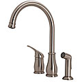 Brienza Brushed Nickel Swivel Arc Kitchen Faucet with Side Spray