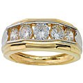 Michael Valitutti 14k Yellow Gold and Siginity Cubic Zirconia Ring