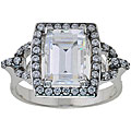 Michael Valitutti 14k White Gold Signity Cubic Zirconia Ring