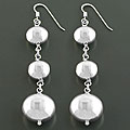Sterling Silver Linear Bead Drop Earrings (Italy)