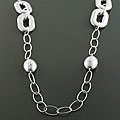 Sterling Silver Station Cable Necklace (Italy)