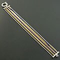 18k Gold over Sterling Silver Multi-strand Bracelet (Italy)