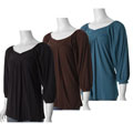 S Max by Adi Women's V-neck Stretch Knit Tunic