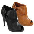 Bamboo by Journee Women's High-heel Peep-toe Booties