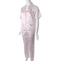 Happie Brand Women's 2-piece White/ Pink Satin Pajamas