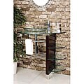 Koen Star Tempered Glass Vessel Sink and Chrome Faucet Vanity