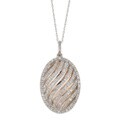 10k Two-tone Gold 1/2ct TDW Diamond Oval Wavy Necklace (J, I2)