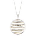 10k Two-tone Gold 1/4ct TDW Diamond Round Necklace (J, I2)