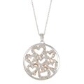10k Two-tone Gold 1/5ct TDW Diamond Heart Cutout Necklace (J, I2)