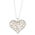 10k Two-tone 1/3ct TDW Diamond Heart Necklace (J, I2-I3)