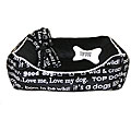 'Words' 3-piece Microplush Dog Bed Set Includes blanket, bed and squeaky toy