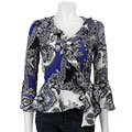 Allison Taylor Women's Wrap Ruffle Front Blouse