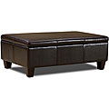 Charleston Bonded Leather Brown Storage Ottoman