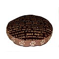 'Words' 26-inch Round Microplush Dog Bed