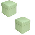 Badger Basket Sage Folding Storage Seats (Pack of 2)