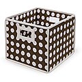 Brown Polka Dot Folding Baskets (Pack of 3)
