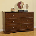 Montego 6-drawer Brown Wood Dresser