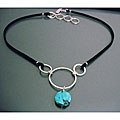 Sterling Silver 'Manhattan Blue' Turquoise Necklace (USA)